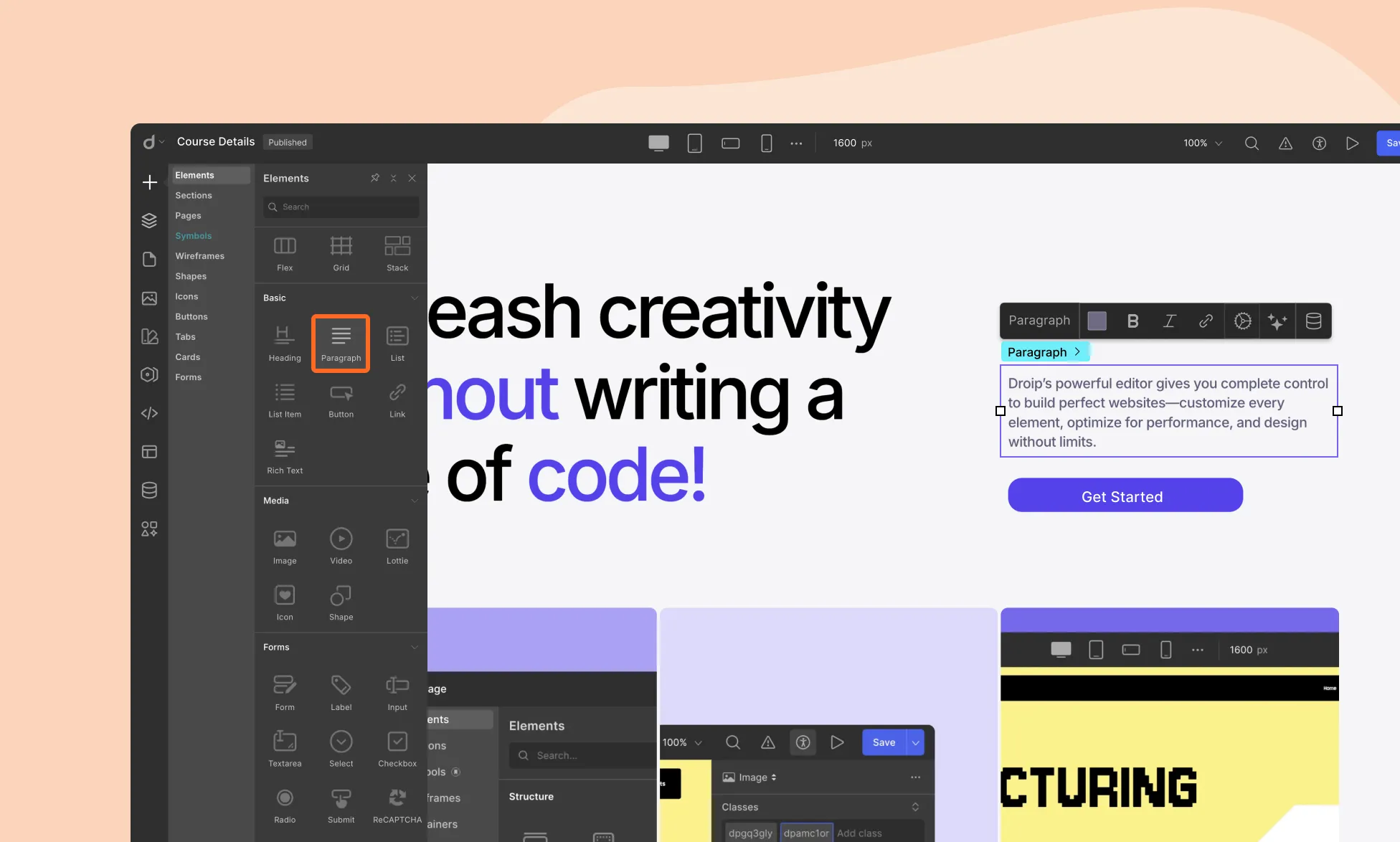 How to Add Paragraphs in Droip
