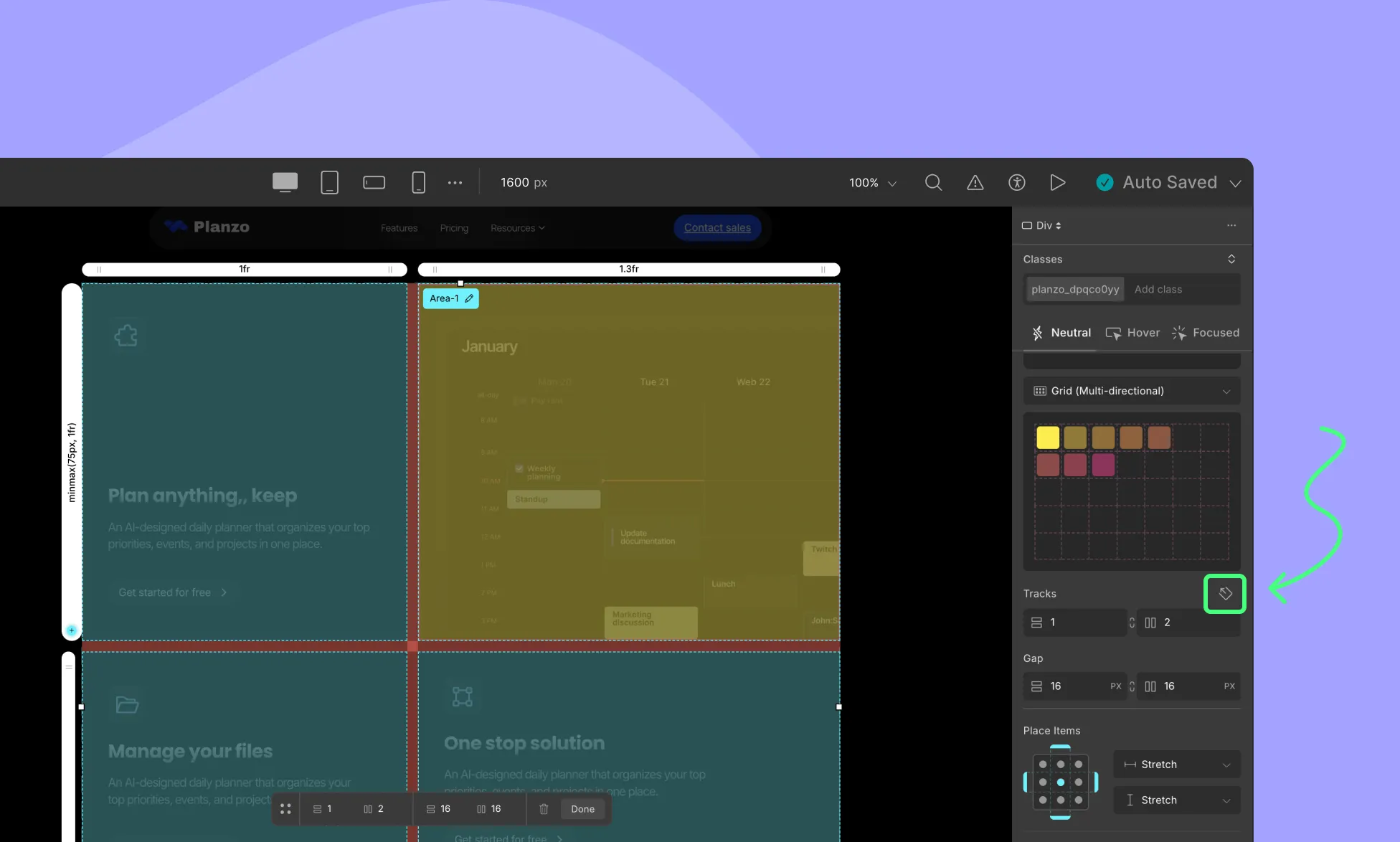 Grid Controller Settings in Droip