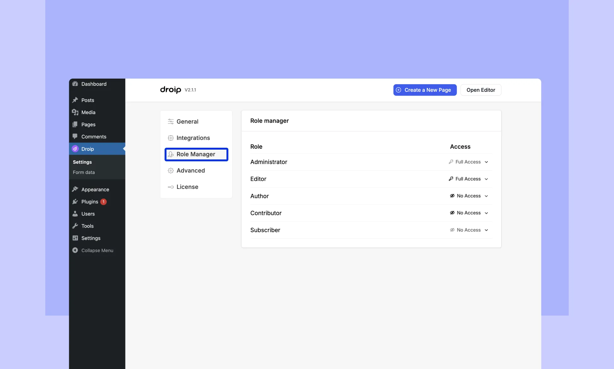 Role Manager in Droip