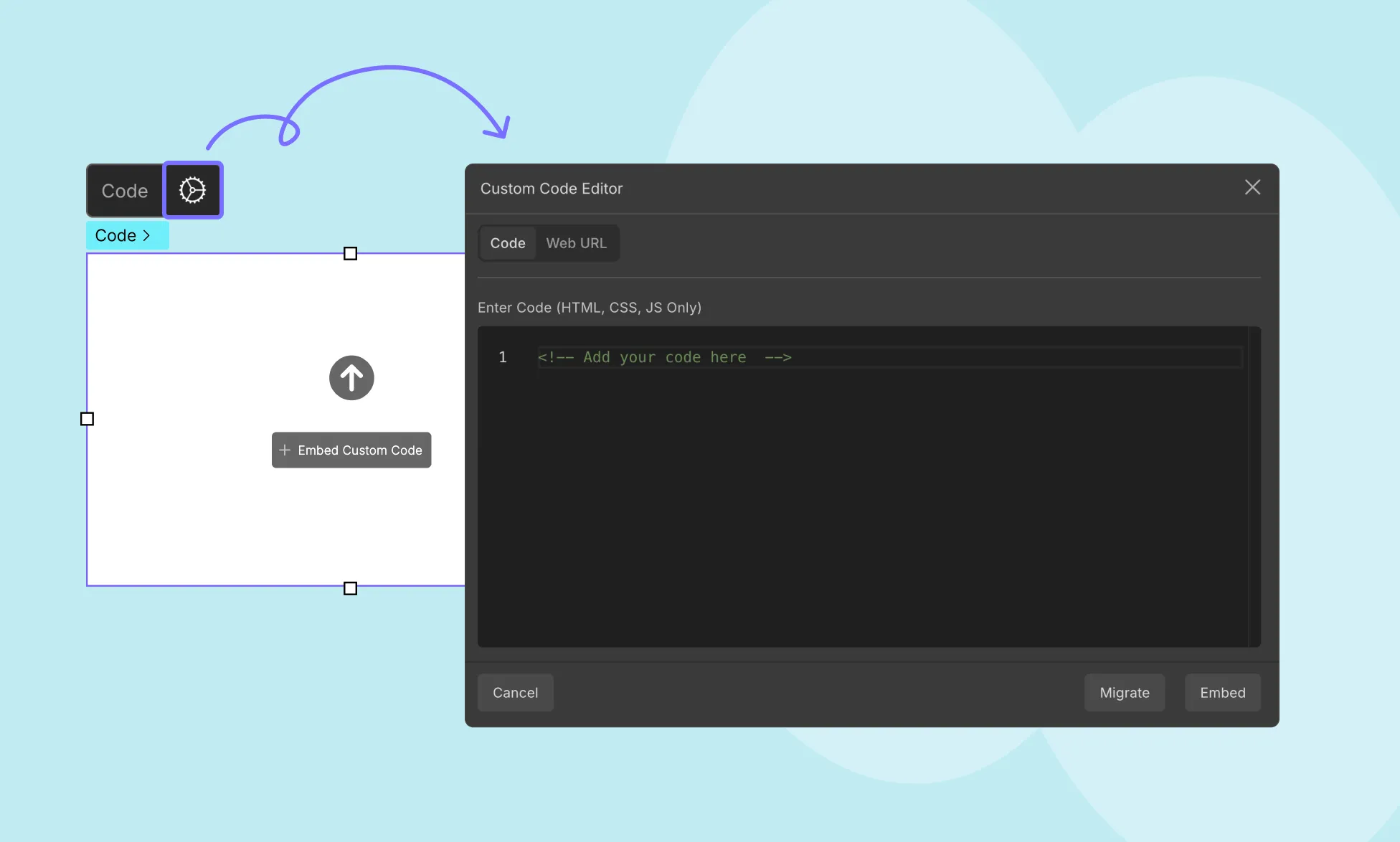 Custom code element in Droip