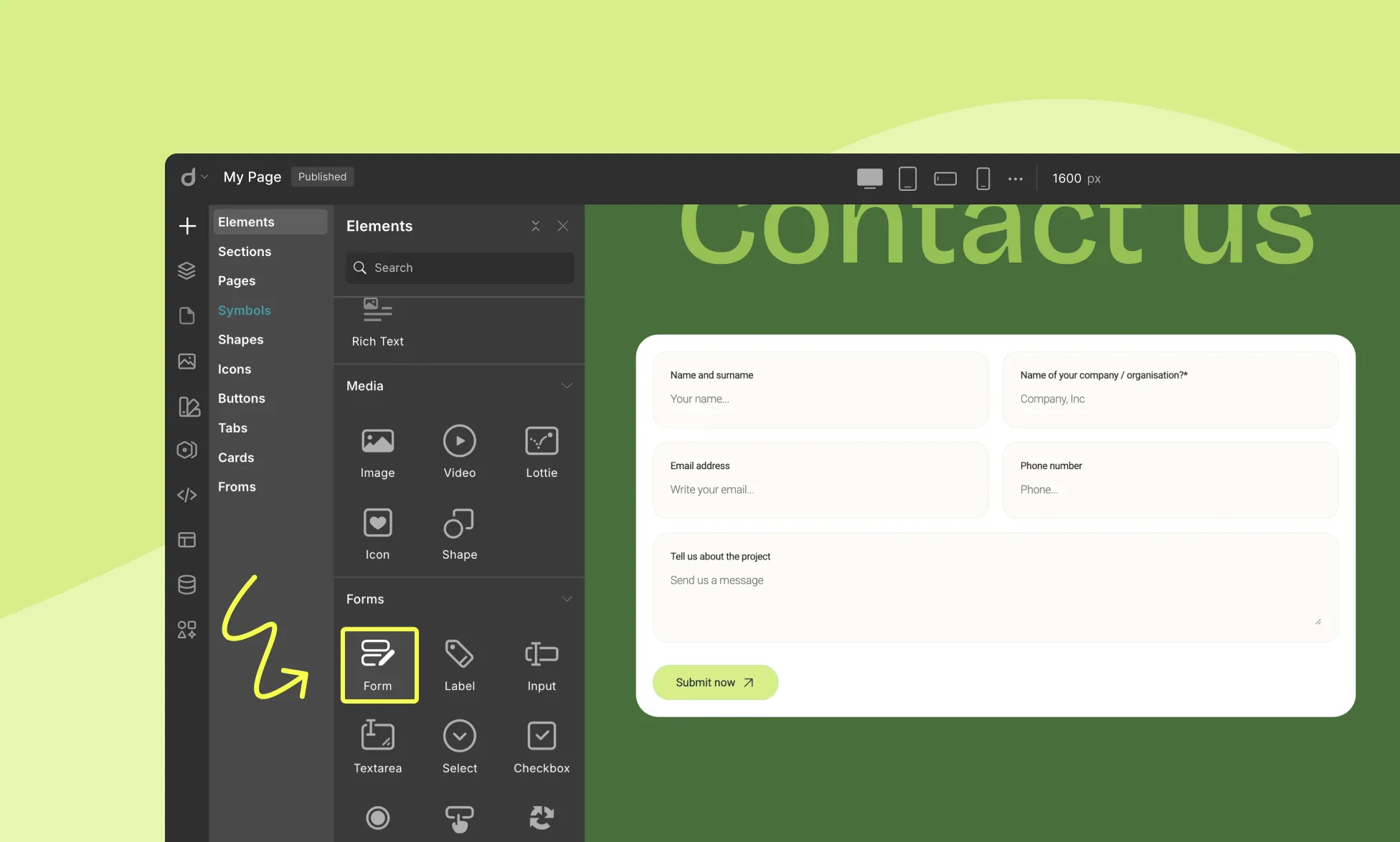 Form Builder in Droip