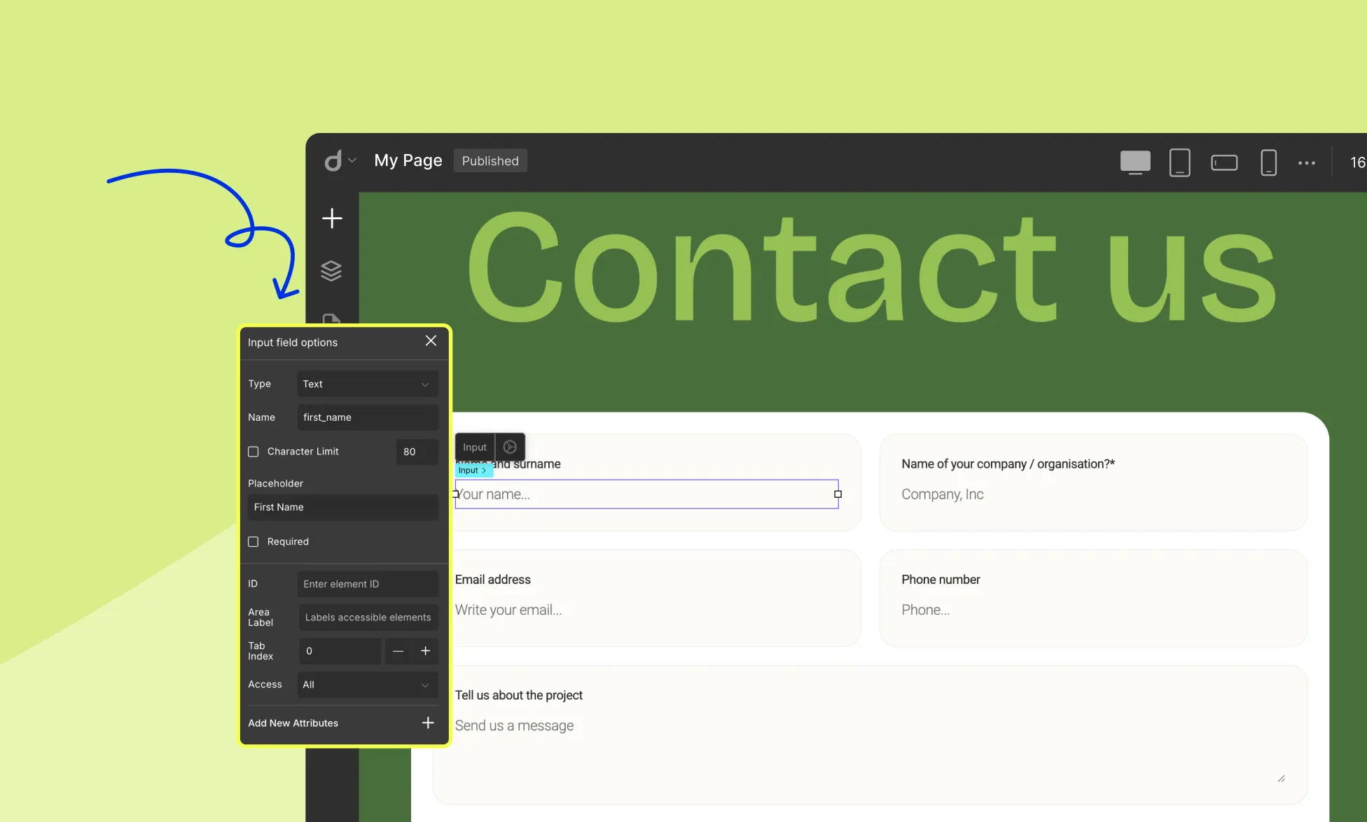 Customizing Input Field in Form