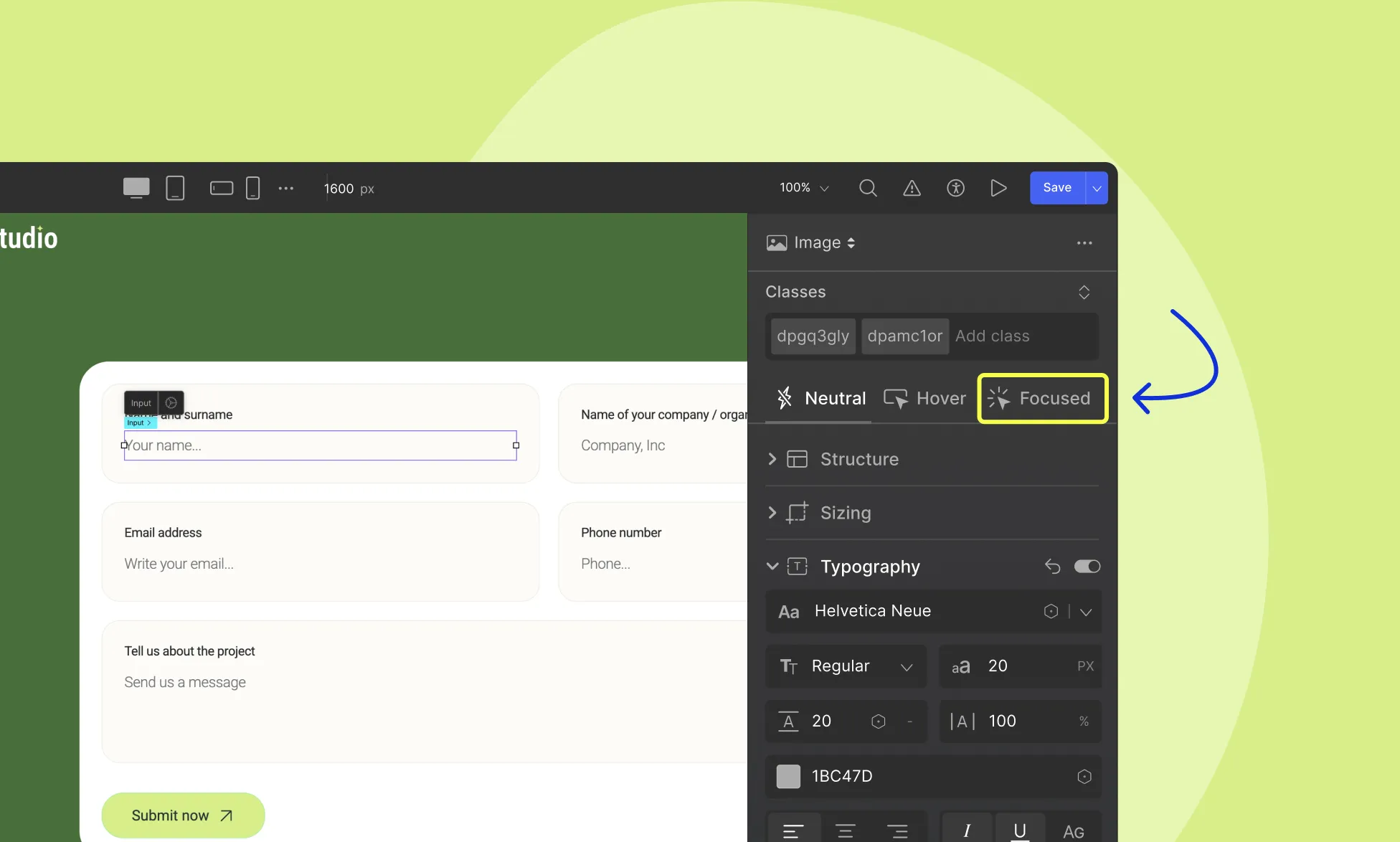 Style Droip Forms for Different States