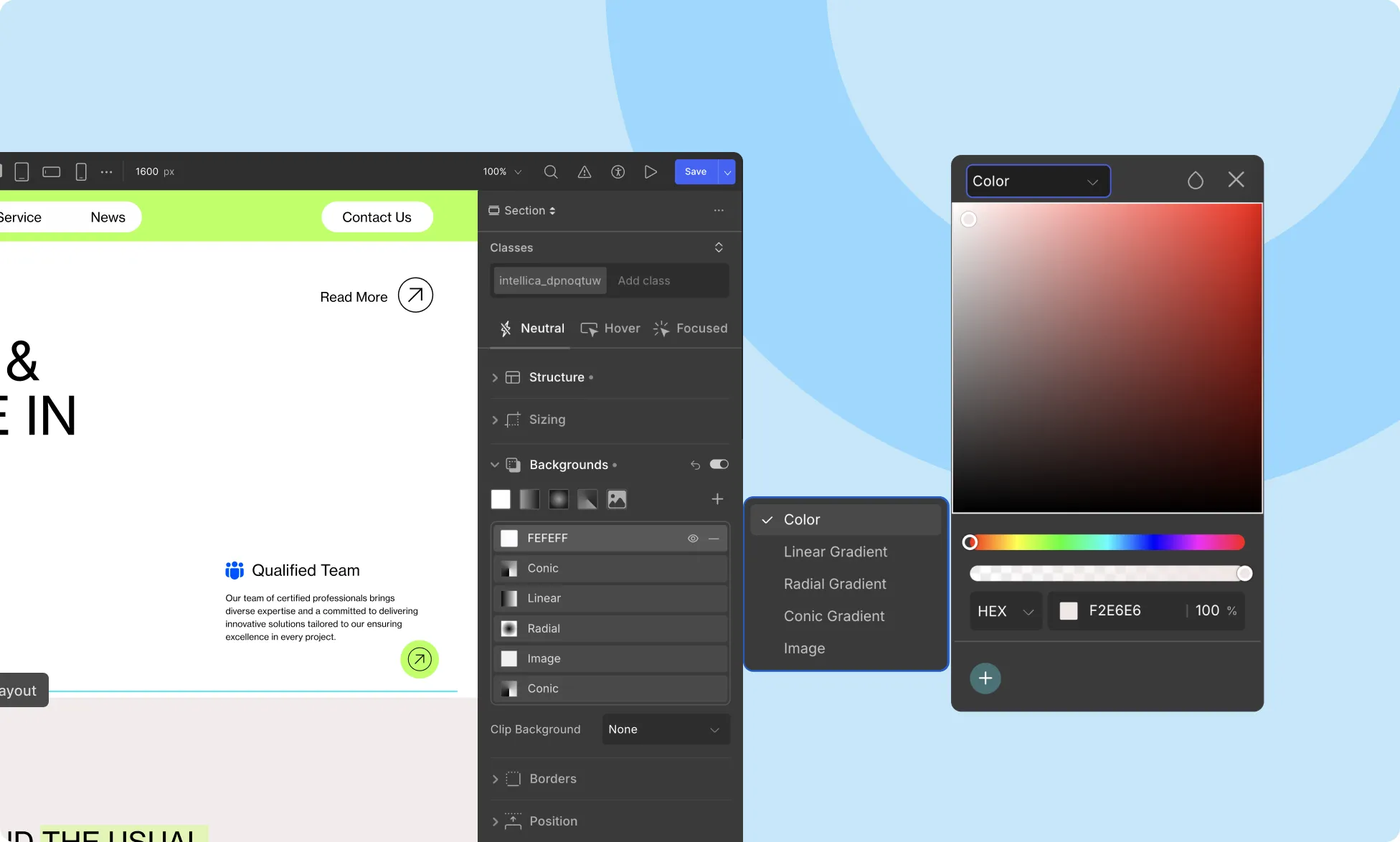 Switching Background Types in Droip