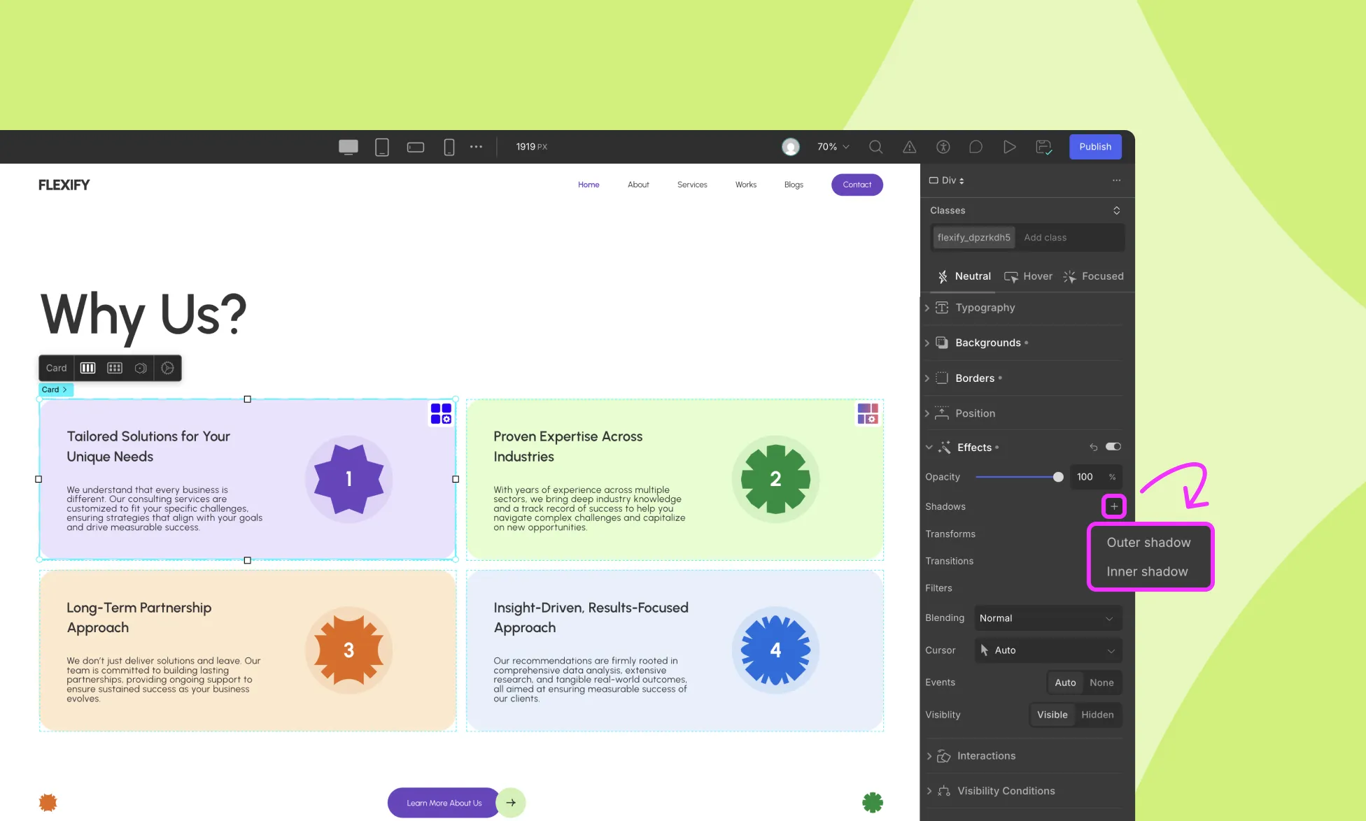 Adding and Managing Shadows in Droip
