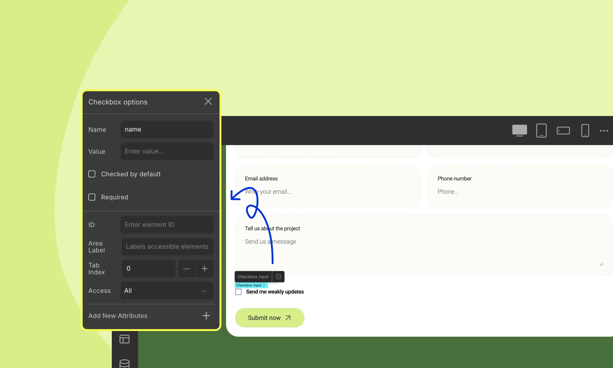 Customizing Checkbox Input Field in Form