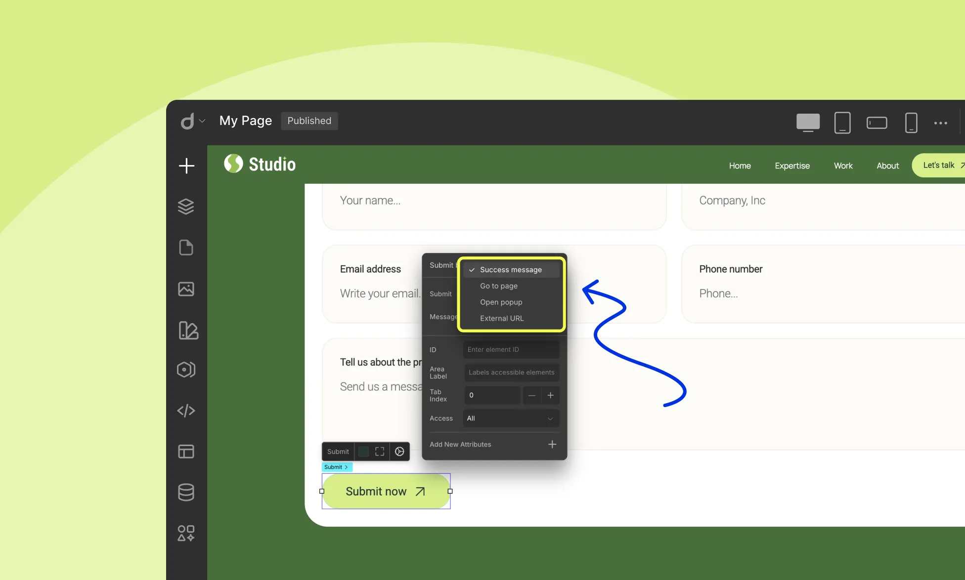 Form Button in Droip