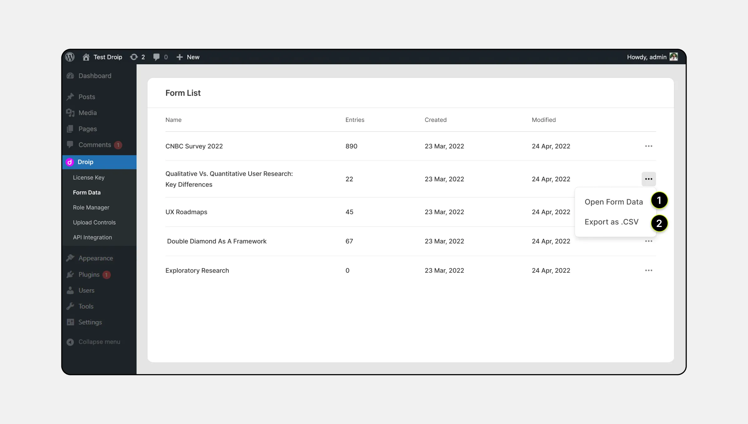 Form data