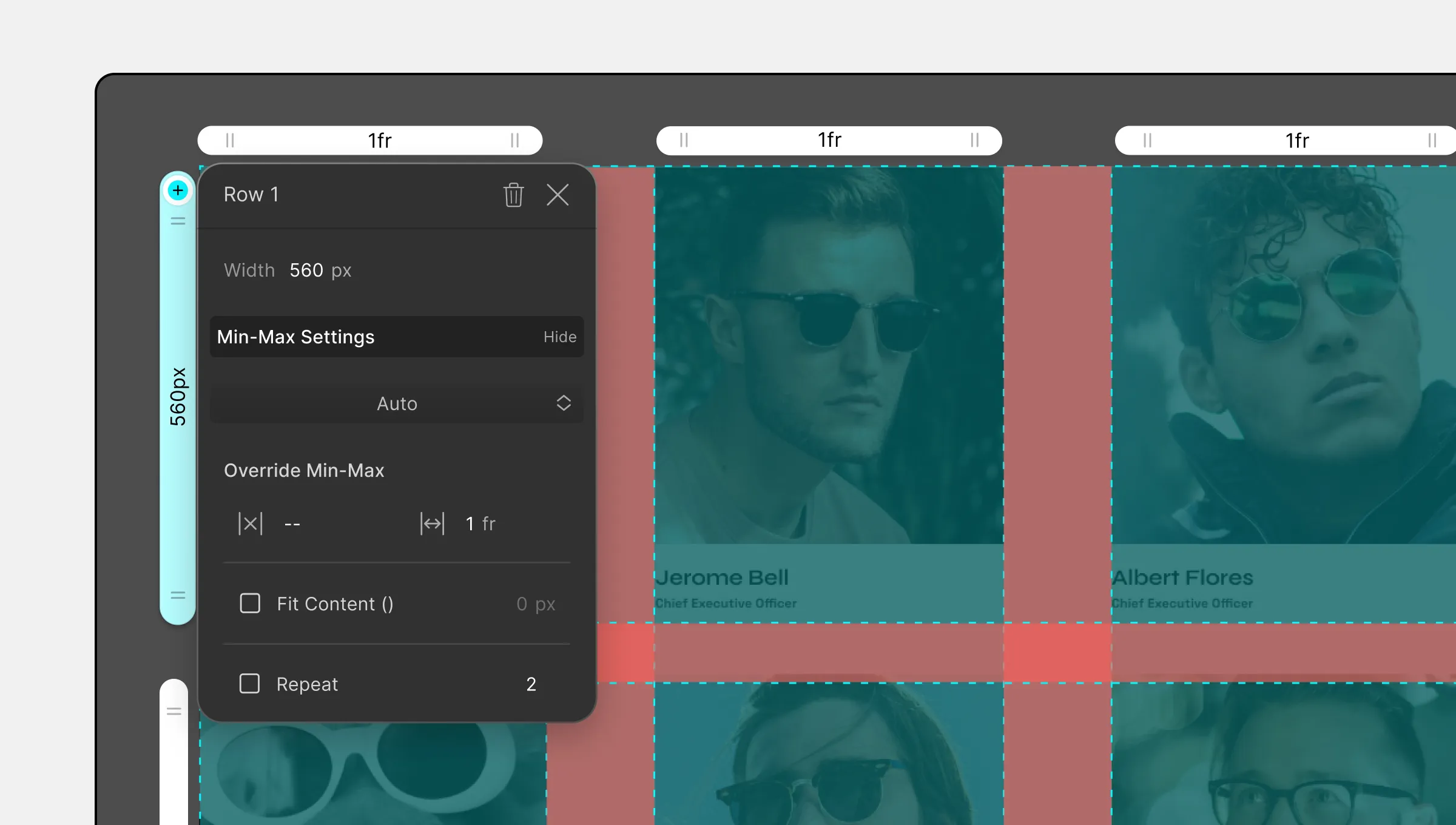 Grid row settings