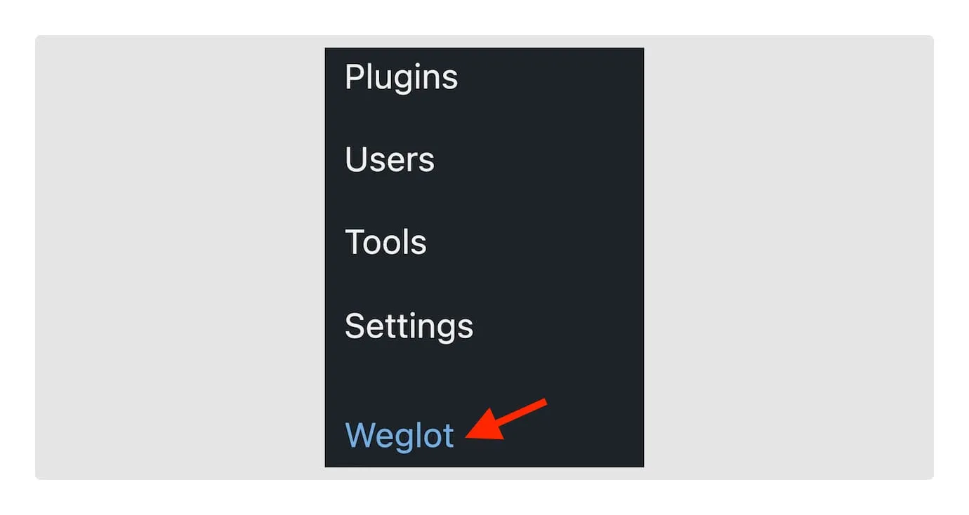 WP Admin Dashboard - Weglot