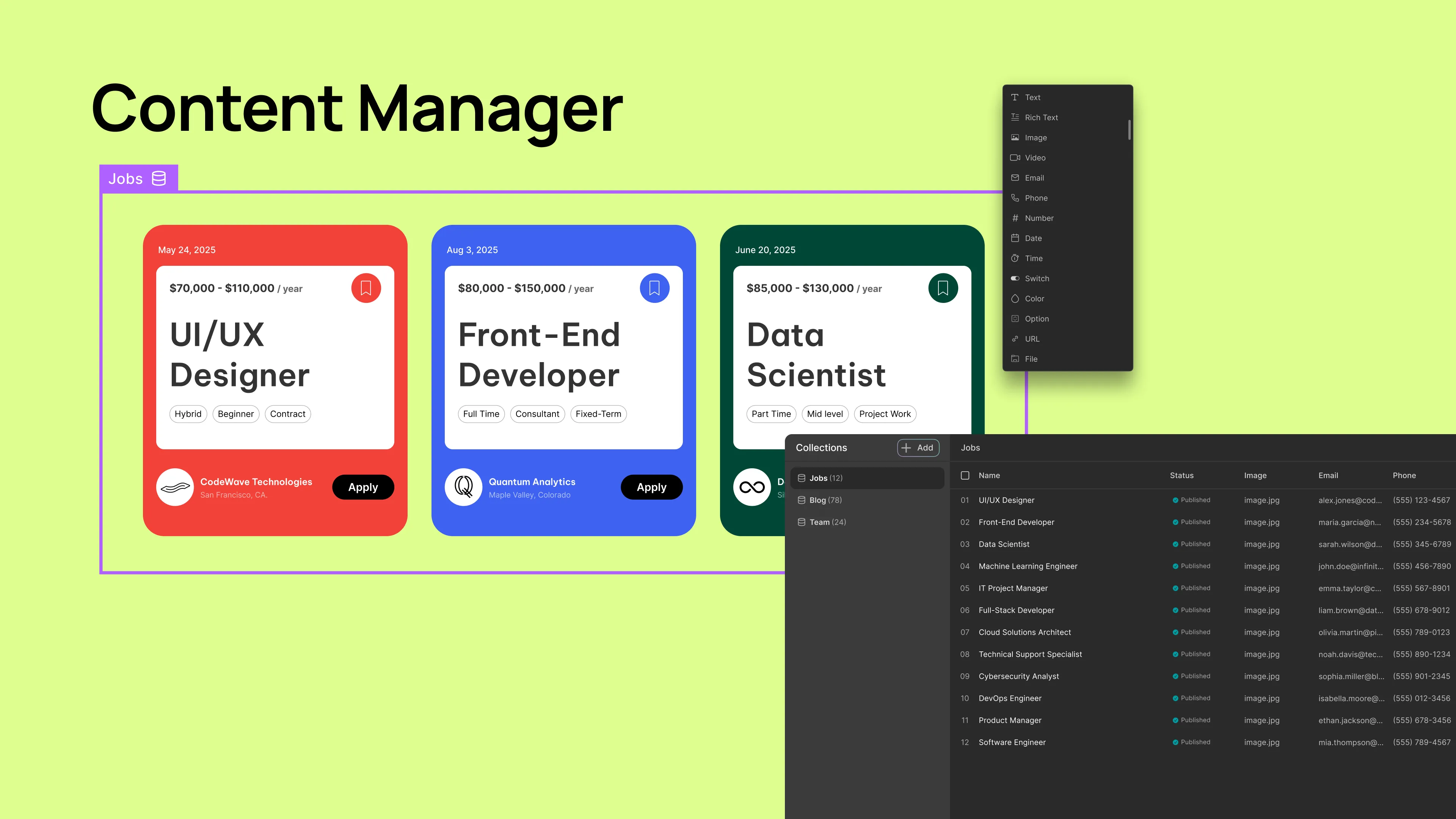 Native Dynamic Content Manager