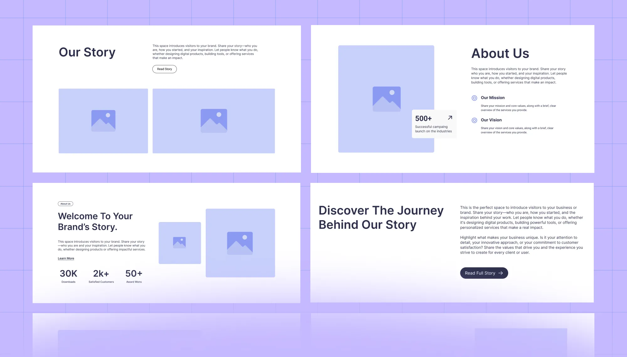 About Us Wireframes