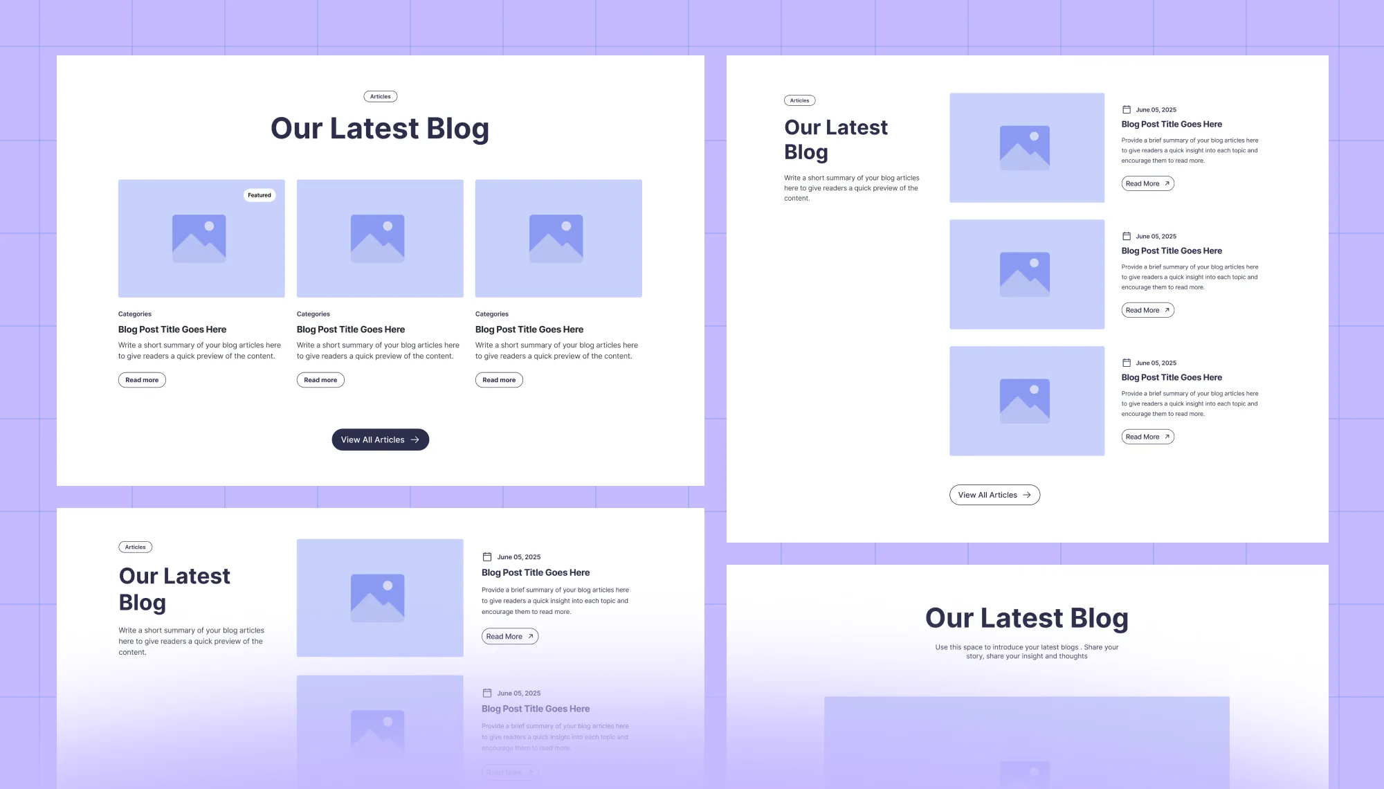 Blog/Article Wireframes