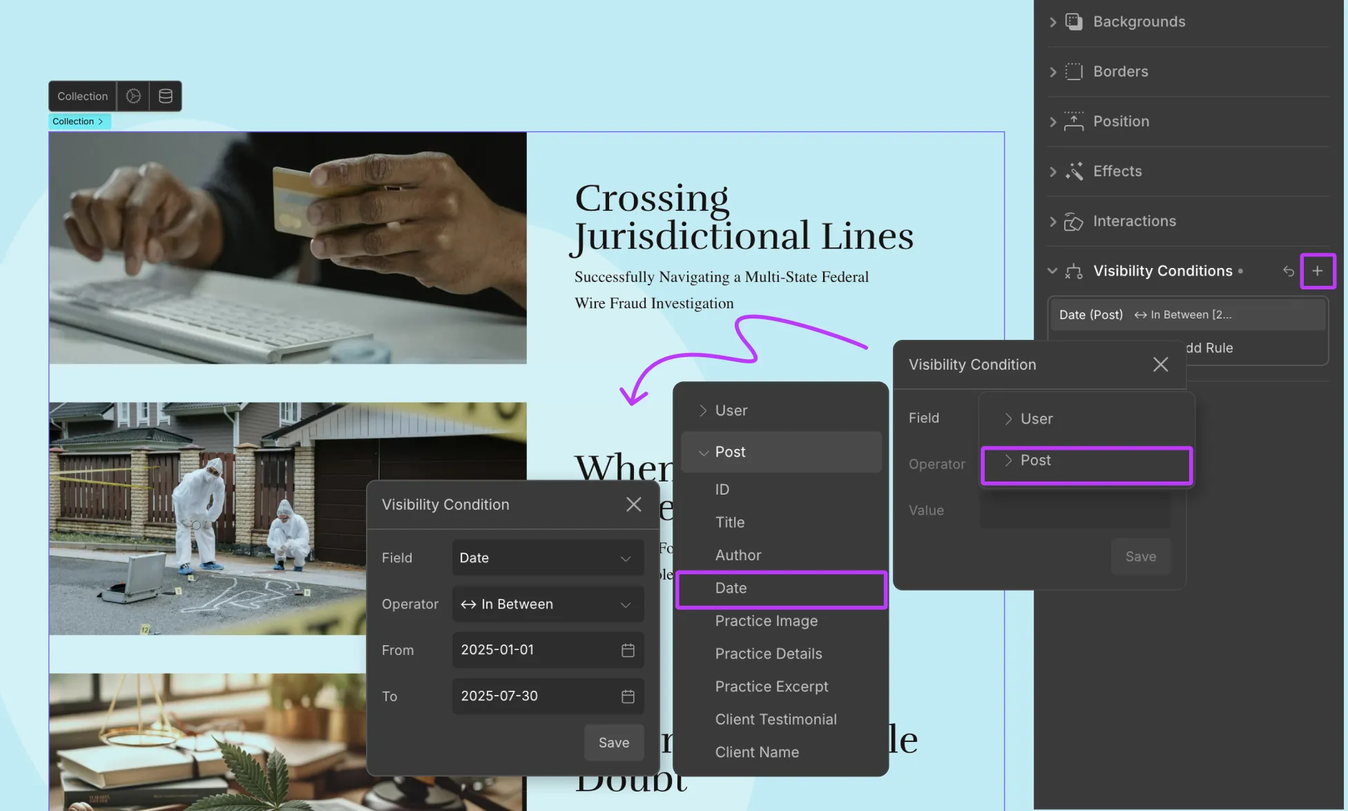 Applying Visibility Conditions To Dynamic Content