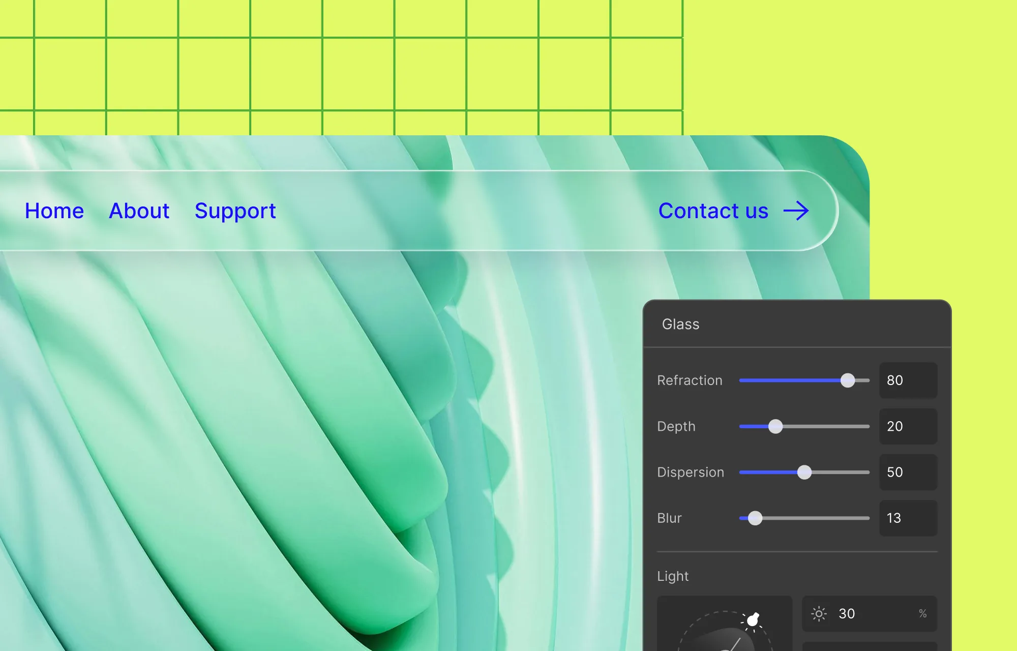 Frosted Navigation Menu Preview