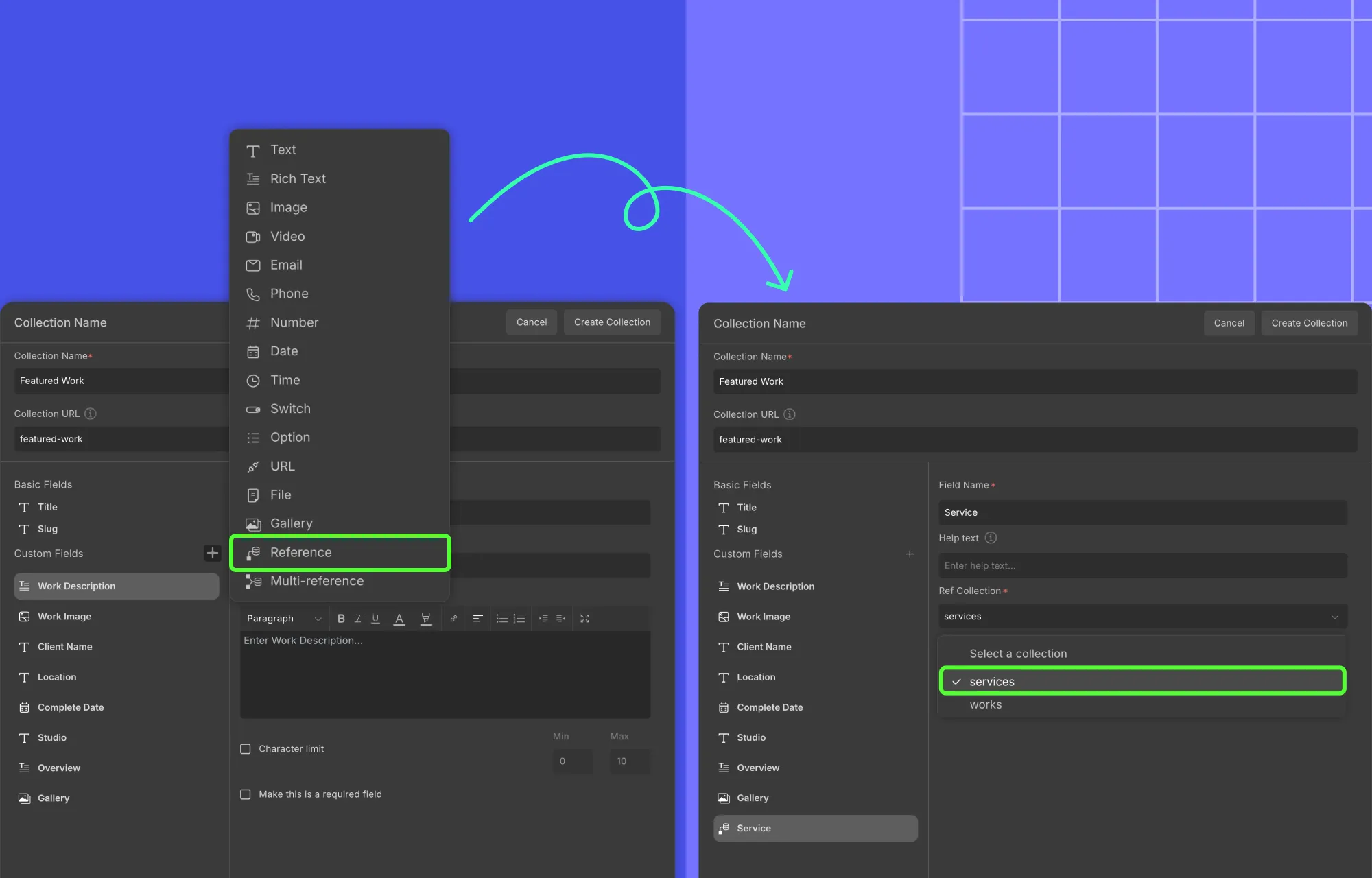 Create a Single Reference Field