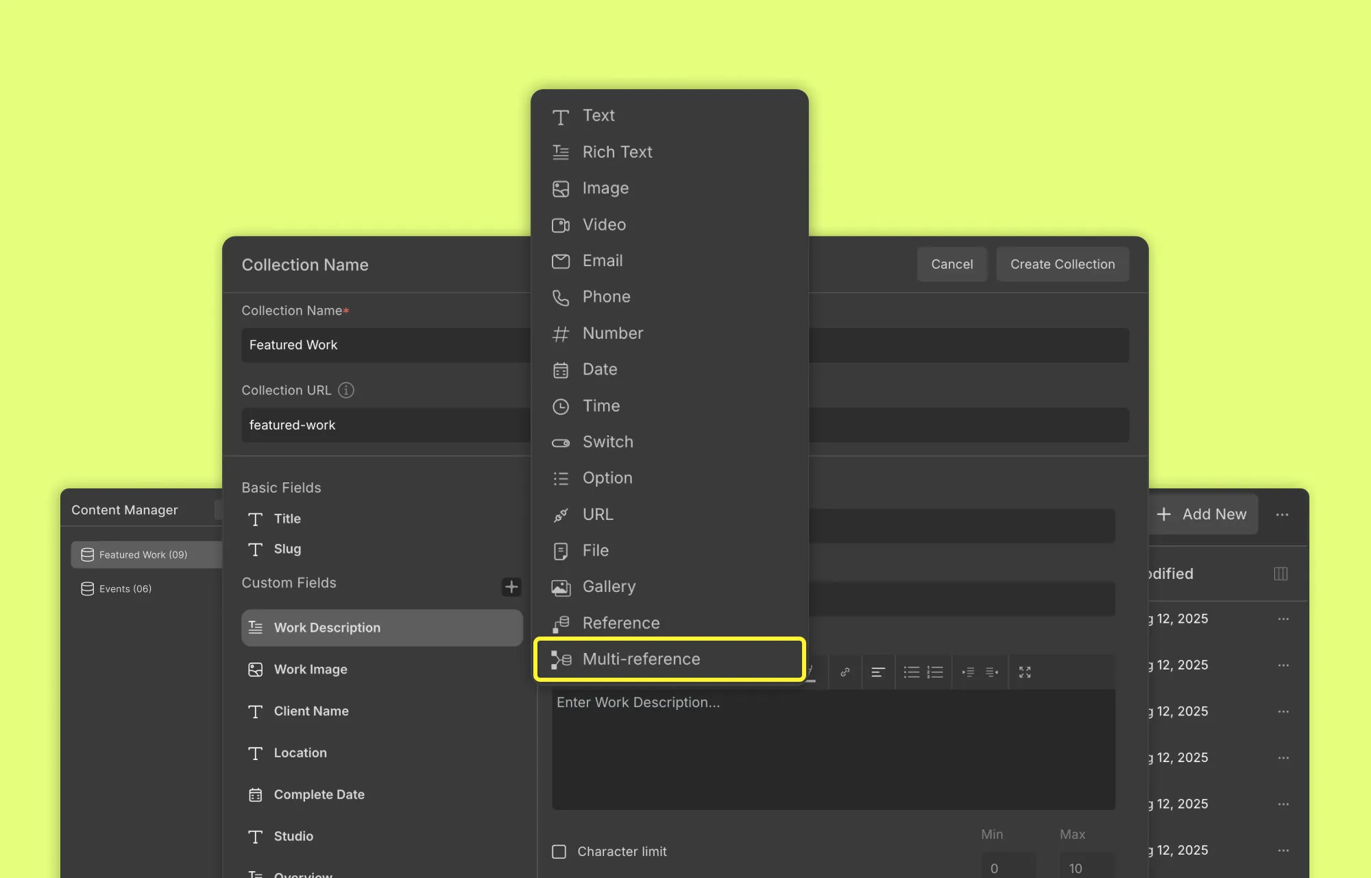 Create a Multi-Reference Field