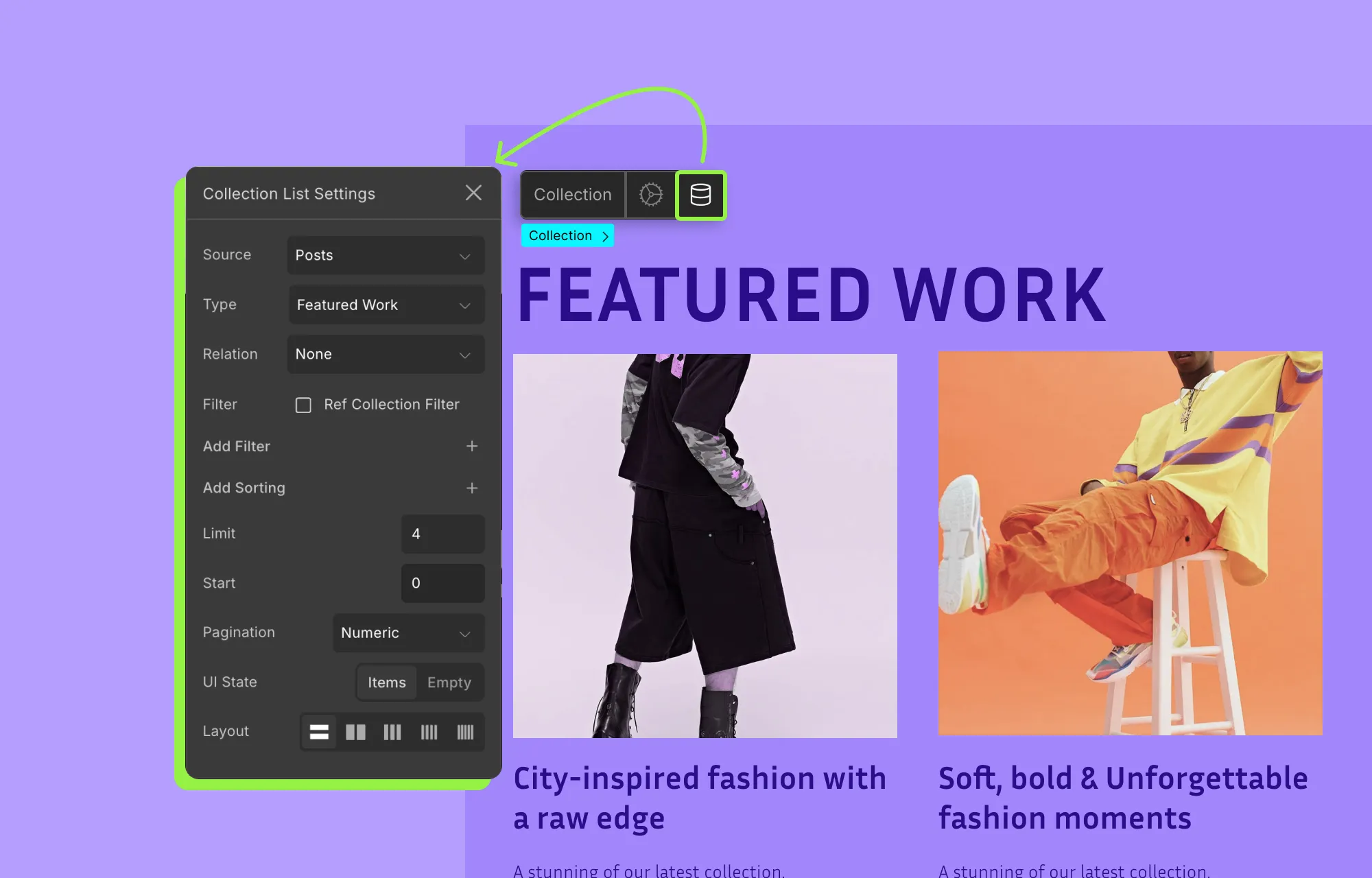 Connect Collection Element to a Content Collection