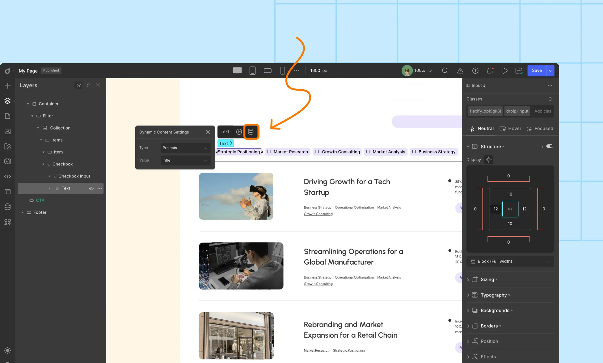 Add a Checkbox element for filter functionality