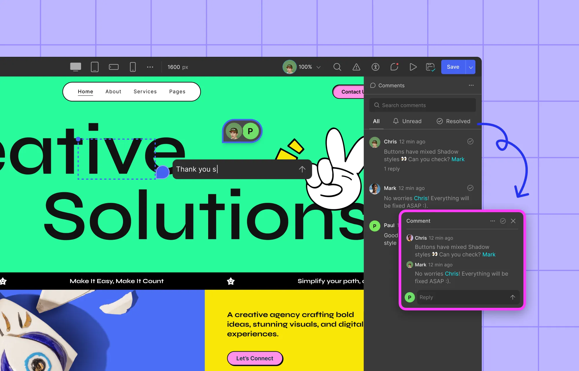 Introducing Comments in Droip