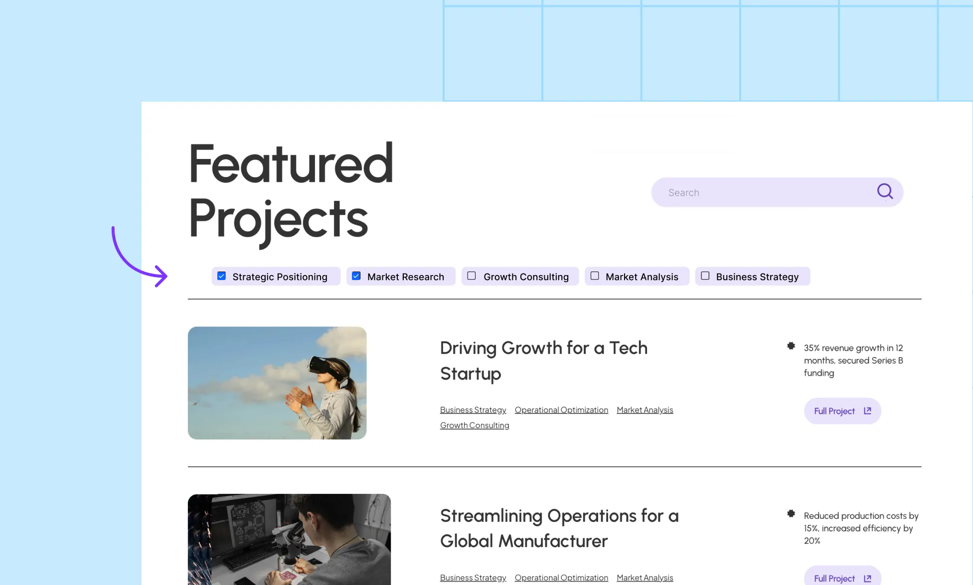 Preview and test filter functionality in Droip