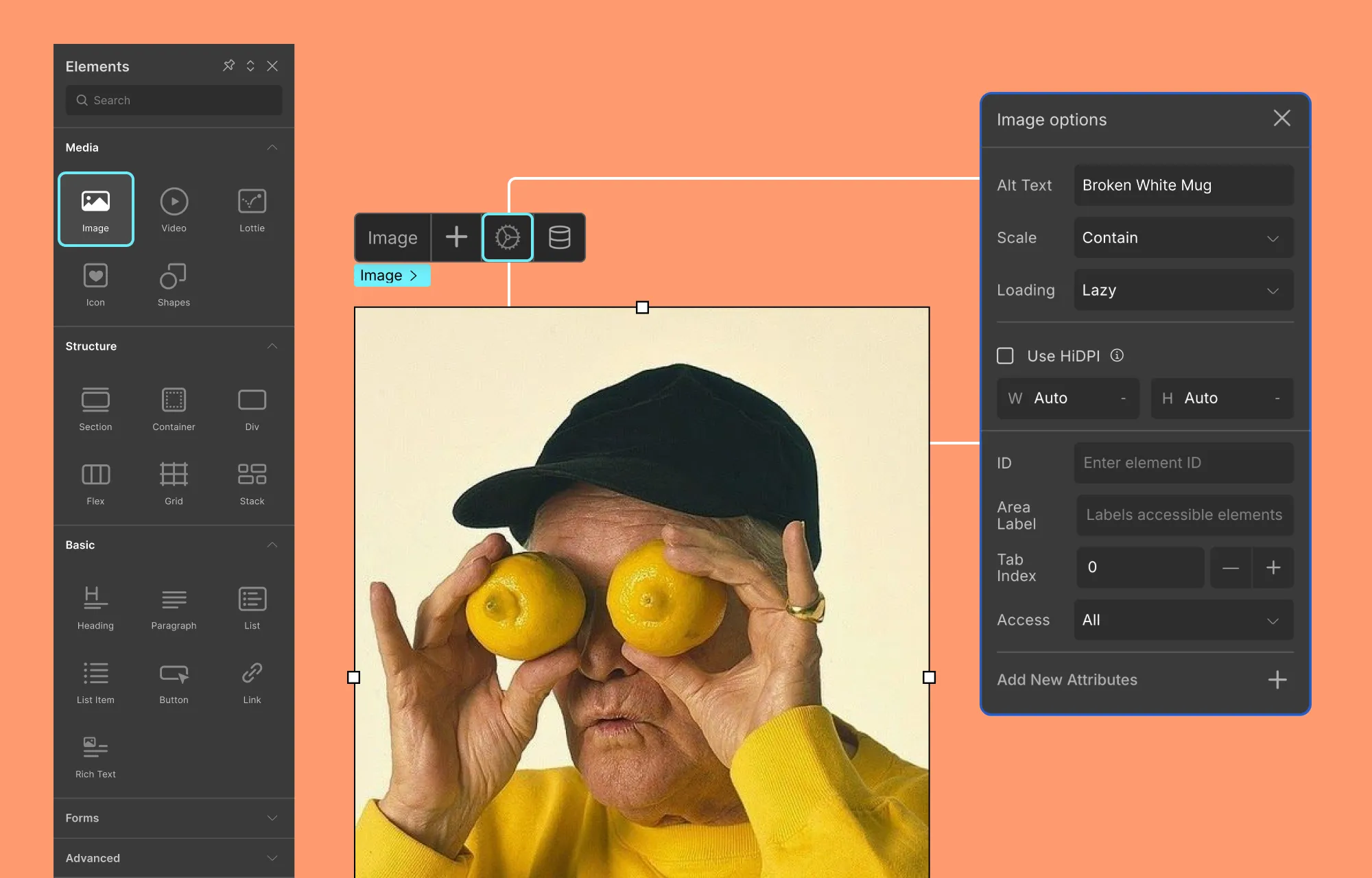 Droip Image Element