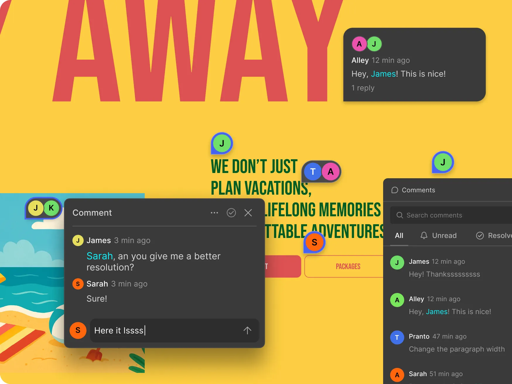 In-canvas comments & replies
