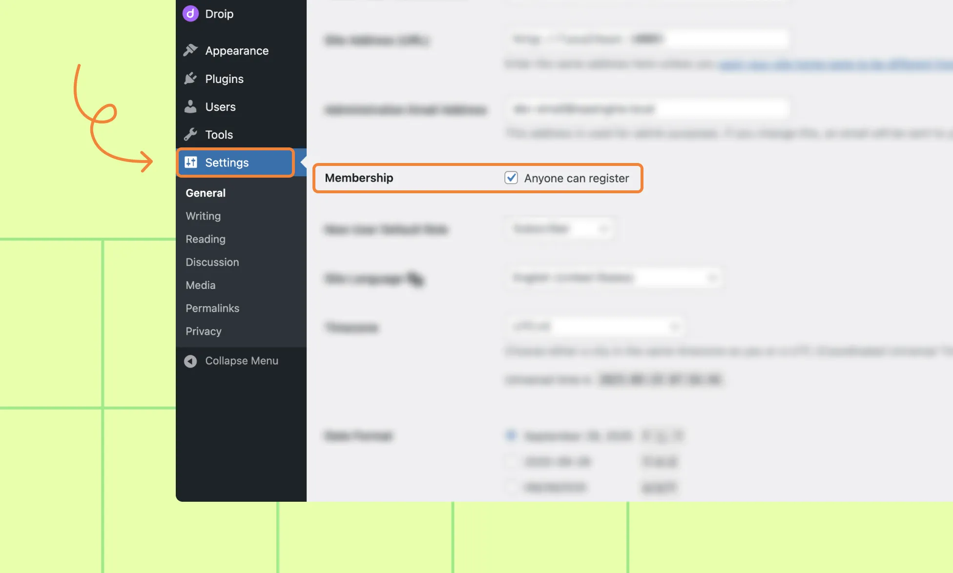 Enable User Registration in WordPress 