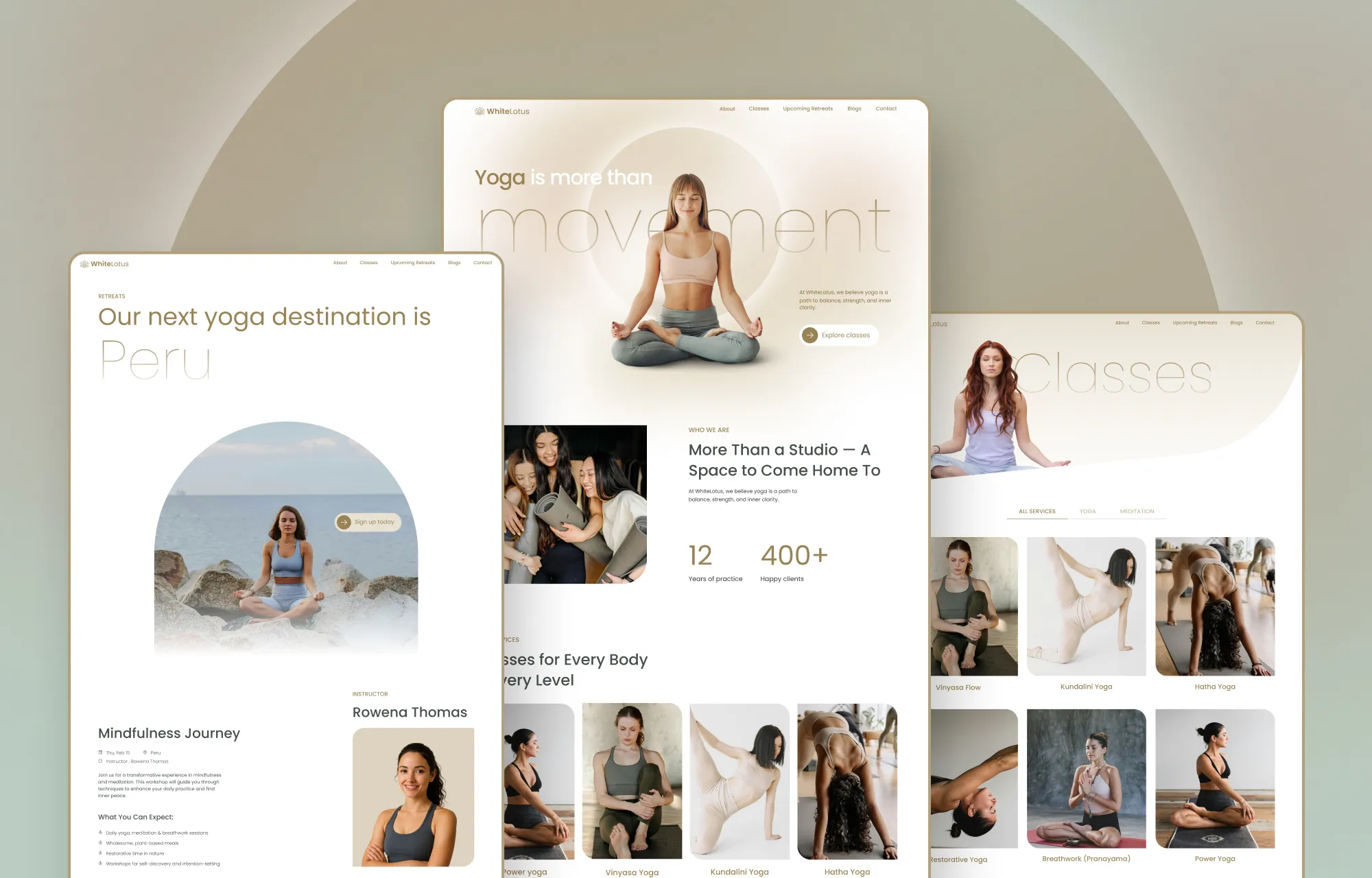White Lotus Yoga Studio WordPress Theme